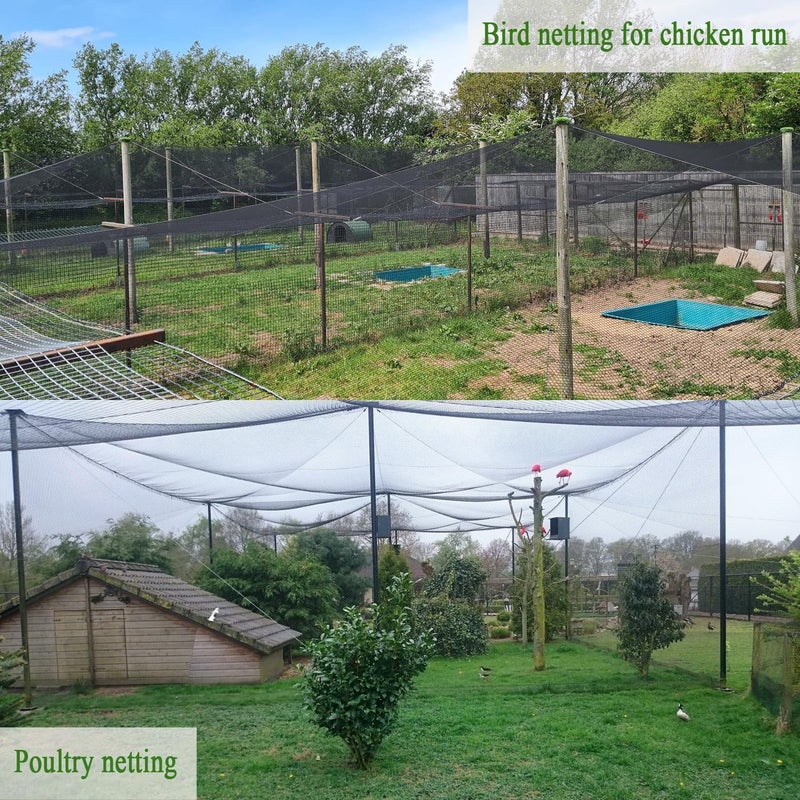 Vocray Bird Netting for Chicken Coop 25x25 Ft, 1/2" Mesh, Strong Woven Poultry Netting Roof Cover for Chicken Run, Heavy Duty Bird Net for Fruit Trees, Blueberry, Vegetables, Garden Protection - Image 5